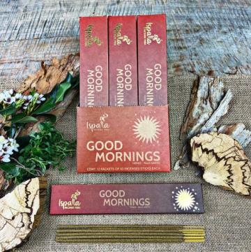 Ispalla Palo Santo, Wild Herbs & Florals Incense (Good Mornings)- Retail Display Box- 12 packs 